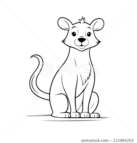 Outline coloring book for children of a cute lion cub Outline coloring book for children of a cute lion cub 115864263