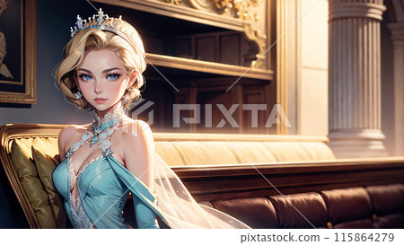 girl in blue dress 115864279