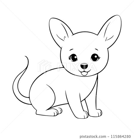 Outline coloring book for children of a cute little mouse 115864280