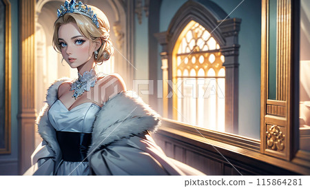 beautiful woman in dress 115864281