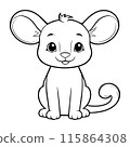 Outline coloring book for children of a cute chinchilla 115864308