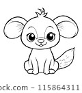 Outline coloring book for children of a cute chinchilla 115864311