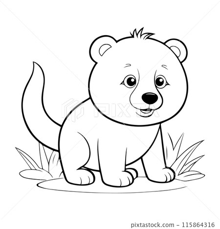 Outline coloring book for children of a cute animal Outline coloring book for children of a cute animal 115864316