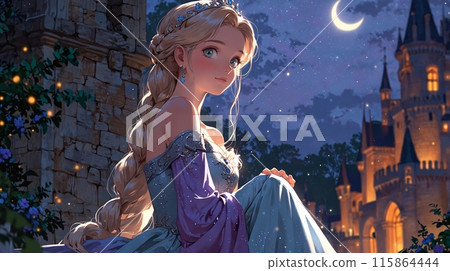 16 歲美麗的女孩穿著藍色連身裙 115864444