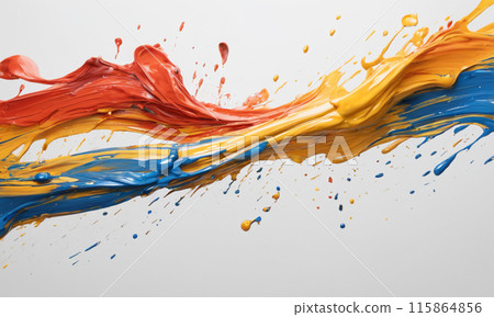 Strokes and splashes of multi-colored oil paint 115864856