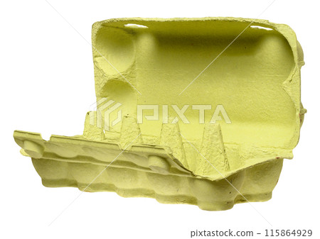 Green recycled egg carton box on isolated background Green recycled egg carton box on isolated background 115864929