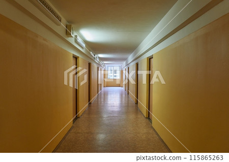 Corridor in a simple building interior 115865263