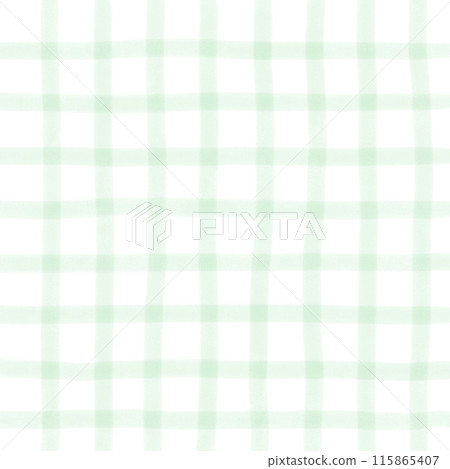 Green Plaid Gingham Check Hand Drawn Background Overlay 115865407
