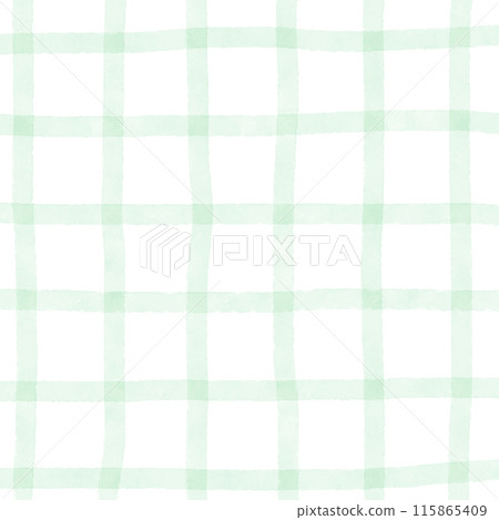 Green Plaid Gingham Check Hand Drawn Background Overlay 115865409