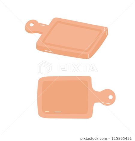 Two hand drawn wooden cutting boards on white background eps10 vector illustration Two hand drawn wooden cutting boards on white background eps10 vector illustration 115865431