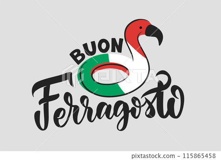 Hand drawn Buon ferragosto, summer vector illustration 115865458