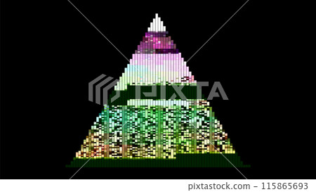 Trendy glitch pattern on dark background. Abstract geometric elements 115865693