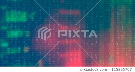 Digital Binary Code on Dark Red Background. Data Breach Digital Binary Code on Dark Red Background. Data Breach 115865707