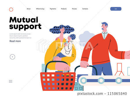 Mutual Support: Skip ahead in line -modern flat vector concept illustration of man letting woman with child go ahead in shop checkout line A metaphor of voluntary, collaborative exchanges of services Mutual Support: Skip ahead in line -modern flat vector concept illustration of man letting woman with child go ahead in shop checkout line A metaphor of voluntary, collaborative exchanges of services 115865840