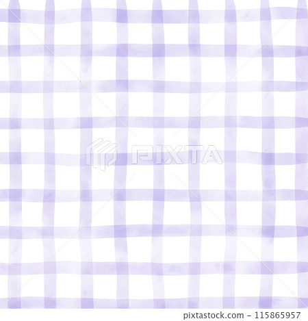 Purple Plaid Gingham Check Hand Drawn Background Overlay 115865957