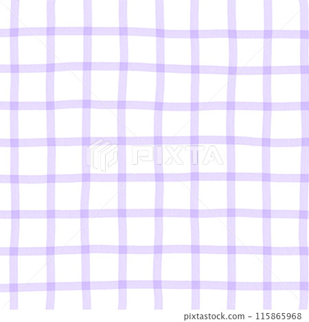 Purple Plaid Gingham Check Hand Drawn Background Overlay 115865968