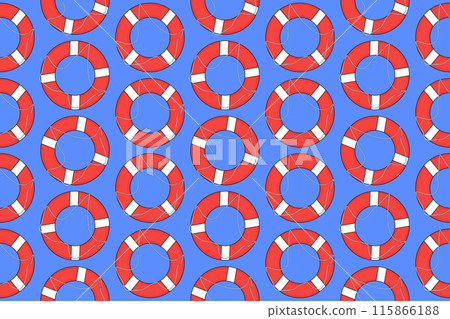 Seamless Lifebuoy Pattern 115866188