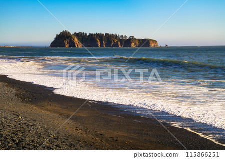 Rialto Beach with sea stacks in Olympic National Park, Washington State 115866251