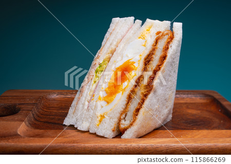 混合三明治，雞蛋，火腿排 115866269