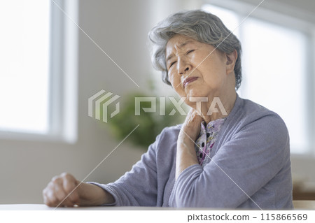 Senior woman holding her shoulder 115866569