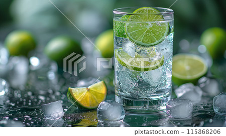 Lime carbonated water 115868206