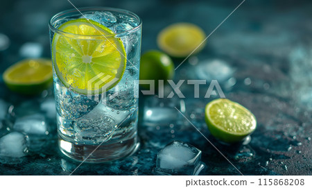 Lime carbonated water 115868208