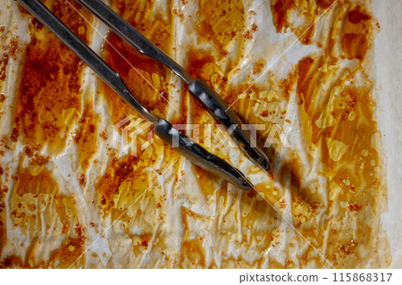 used dirty paper after baking used dirty paper after baking 115868317