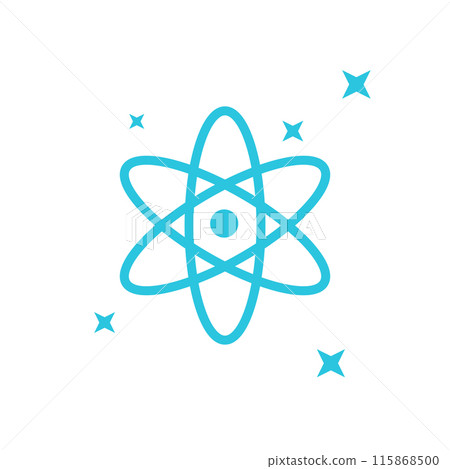 Quantum technologies icon. Isolated on white background. From blue icon set Quantum technologies icon. Isolated on white background. From blue icon set 115868500