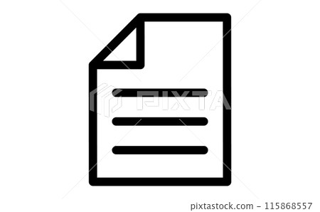 Black line icon of a sheet of paper 115868557