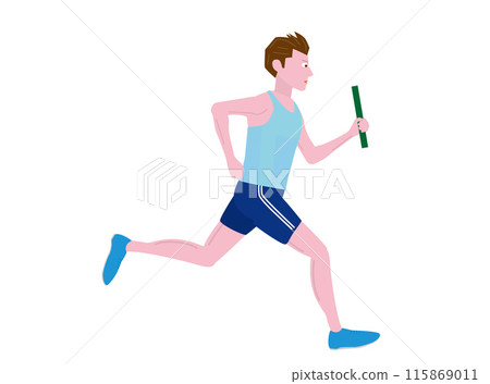 這是一名男子接力賽跑的插圖。 這是一名男子接力賽跑的插圖。 115869011
