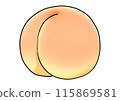 Yellow peach illustration (with outline) 115869581