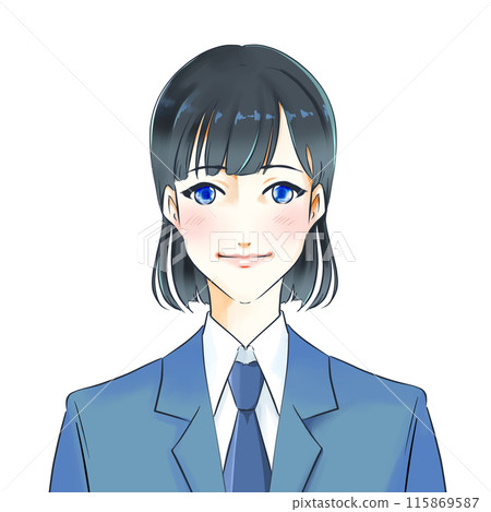 一名穿著西裝的接待員女士的半身像 115869587