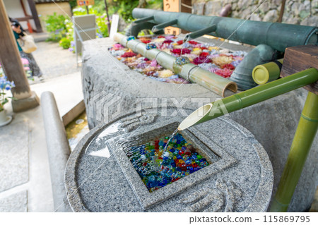 奈良縣飛鳥村飛鳥岡寺的花洗手 115869795