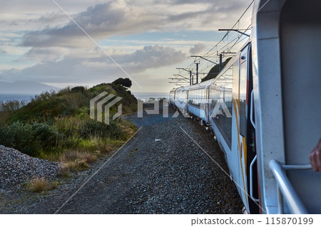 Railroad travel view in New Zealand Railroad travel view in New Zealand 115870199