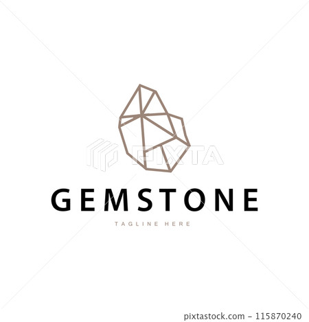 Gemstone Logo Stone Jewelry Vector Template Premium 115870240