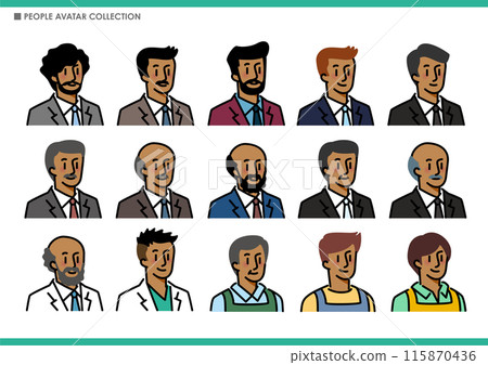 Set of simple male icons Set of simple male icons 115870436