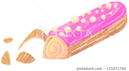 Eclair in pixel art style Eclair in pixel art style 115871780
