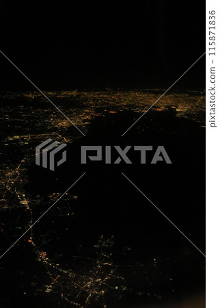 Aerial view of the city at night Aerial view of the city at night 115871836