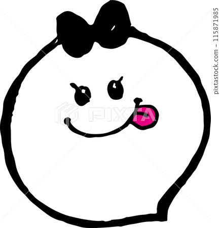 A cute ghost with a ribbon on its head 115871985