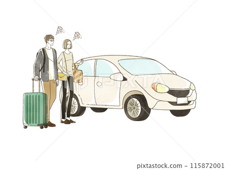 開車旅行的一男一女錶情困惑 115872001