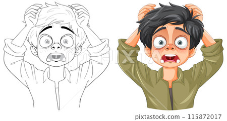 Surprised Boy Holding His Head Surprised Boy Holding His Head 115872017