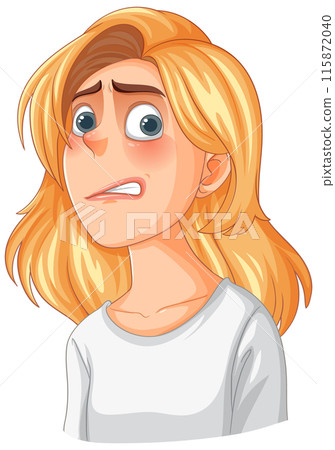 Worried Woman with Blonde Hair 115872040