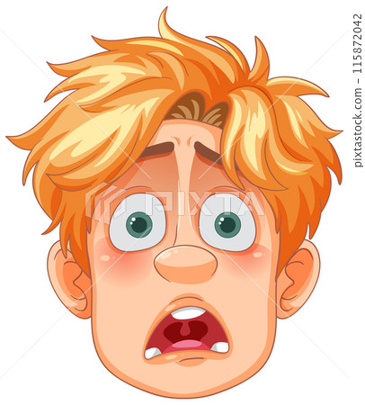 Surprised Cartoon Face Expression 115872042