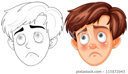 Sad Boy with Brown Hair 115872043