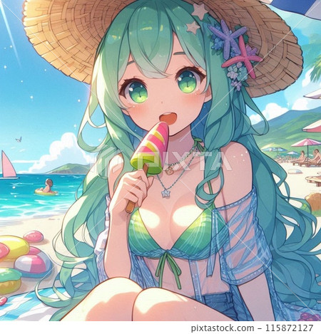Girl enjoying summer vacation at the beach 115872127
