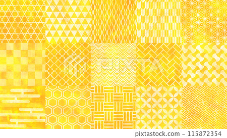 日本圖案背景素材黃色 日本圖案背景素材黃色 115872354