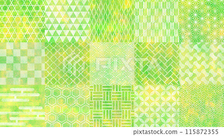 日本圖案背景素材黃綠色 日本圖案背景素材黃綠色 115872355