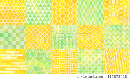 Japanese pattern background material yellow and yellow-green Japanese pattern background material yellow and yellow-green 115872418