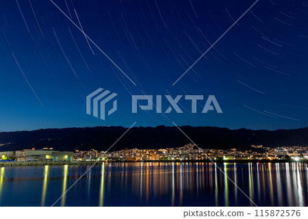 Ashiya city lights and starry sky in Ashiya, Hyogo Prefecture 115872576