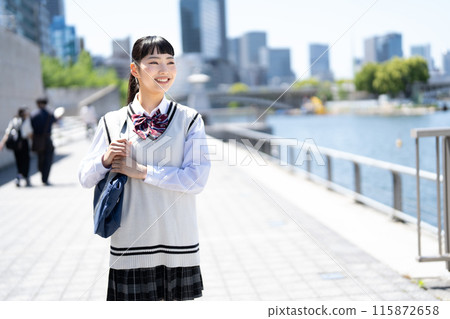 School girls going to school 115872658